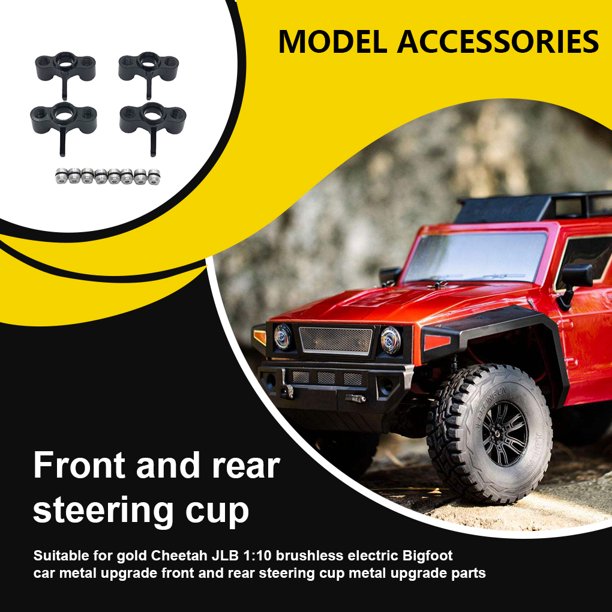 Vogacara 4 piezas de accesorios de modificación de copa de dirección, accesorios de modificación profesional 1:10, accesorio de reparación, Kit de Kits de construcción modelo Negro Vogacara FN001421-02