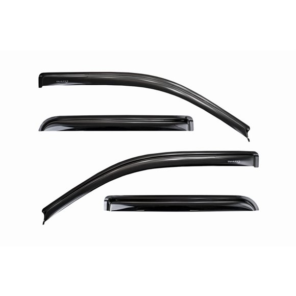 TrailFX Rainguard 4443H TFX 4-PC Window Vents; Low Profile; Tape-On; Smoke; Acrylic; Set of 4