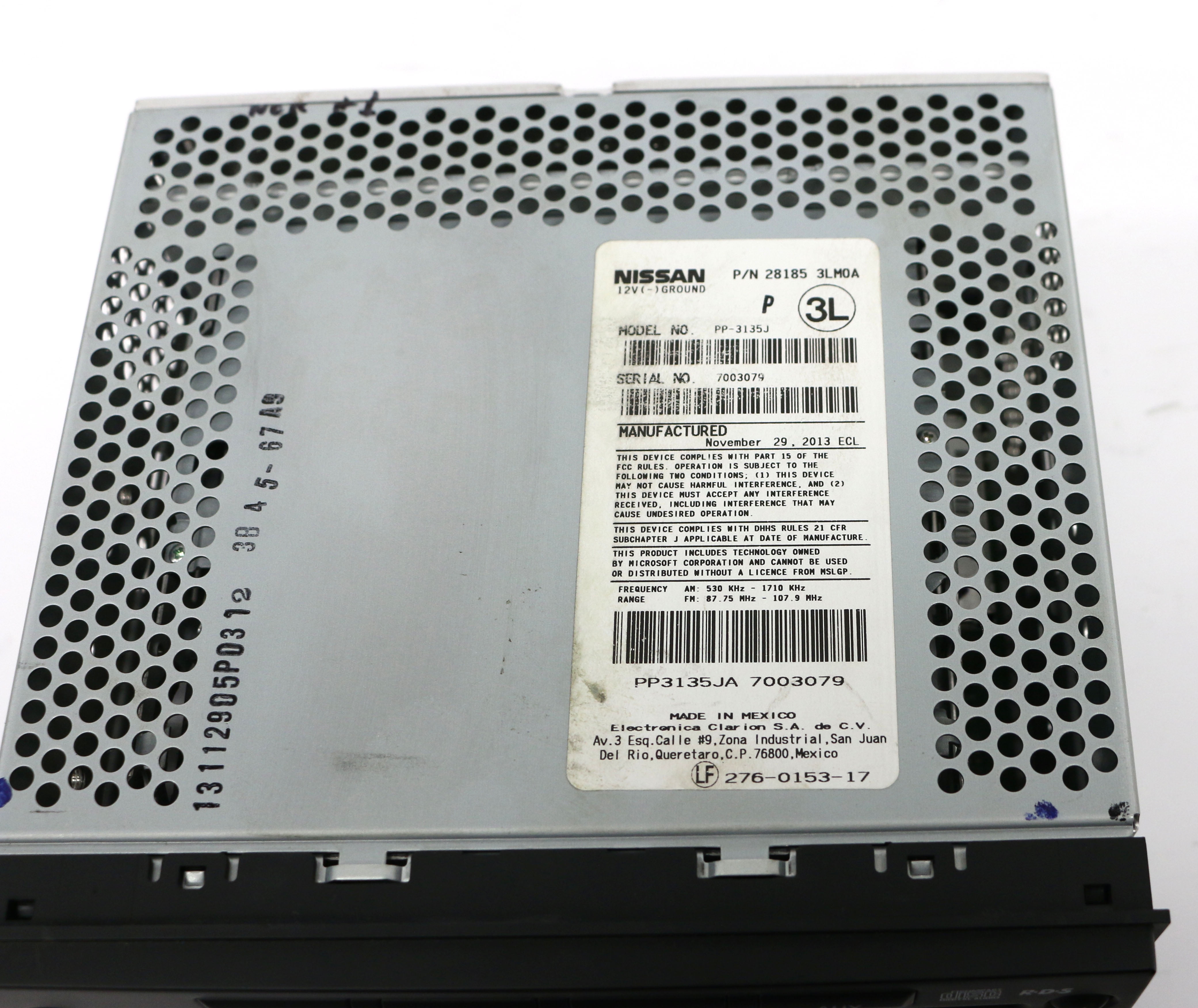Restored 2013-2016 Nissan NV200 AM FM Radio mp3 CD Player Aux Input 281853LM0A Face CY09K (Refurbished)