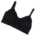 thumbnail image 4 of Sujetador de lactancia de nailon negro con tres botones y manos libres, con tirantes ajustables para el hogar, talla XL, 4 of 14