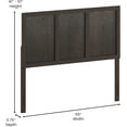 thumbnail image 2 of Full Size Wooden Headboard Only, Three Panel Headboard in Dark Brown, 2 of 18