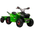 thumbnail image 2 of Aosom Kids ATV Quad Car with Back Trailer, Green, 2 of 9