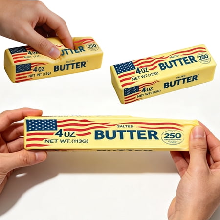 Giant butter squishy Toys 250th Anniversary Cute Realistic Butter Stick Squeeze Stress Balls Slow Rebound Sensory Toys for Adults Kids Easter Gifts 2026 (250th A-9.06in)