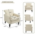 thumbnail image 4 of DREAMSIDEA Morden Accent Chair Upholstered Armchair for Living Room Bedroom, Beige, 4 of 6