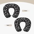 thumbnail image 3 of KLL Black White Leaves Pattern Memory Foam Cervical Neck Pillow Versatile U-Shaped Pillows for Home/Office/Camping/Travelling/Soft Washable Cover, 3 of 8
