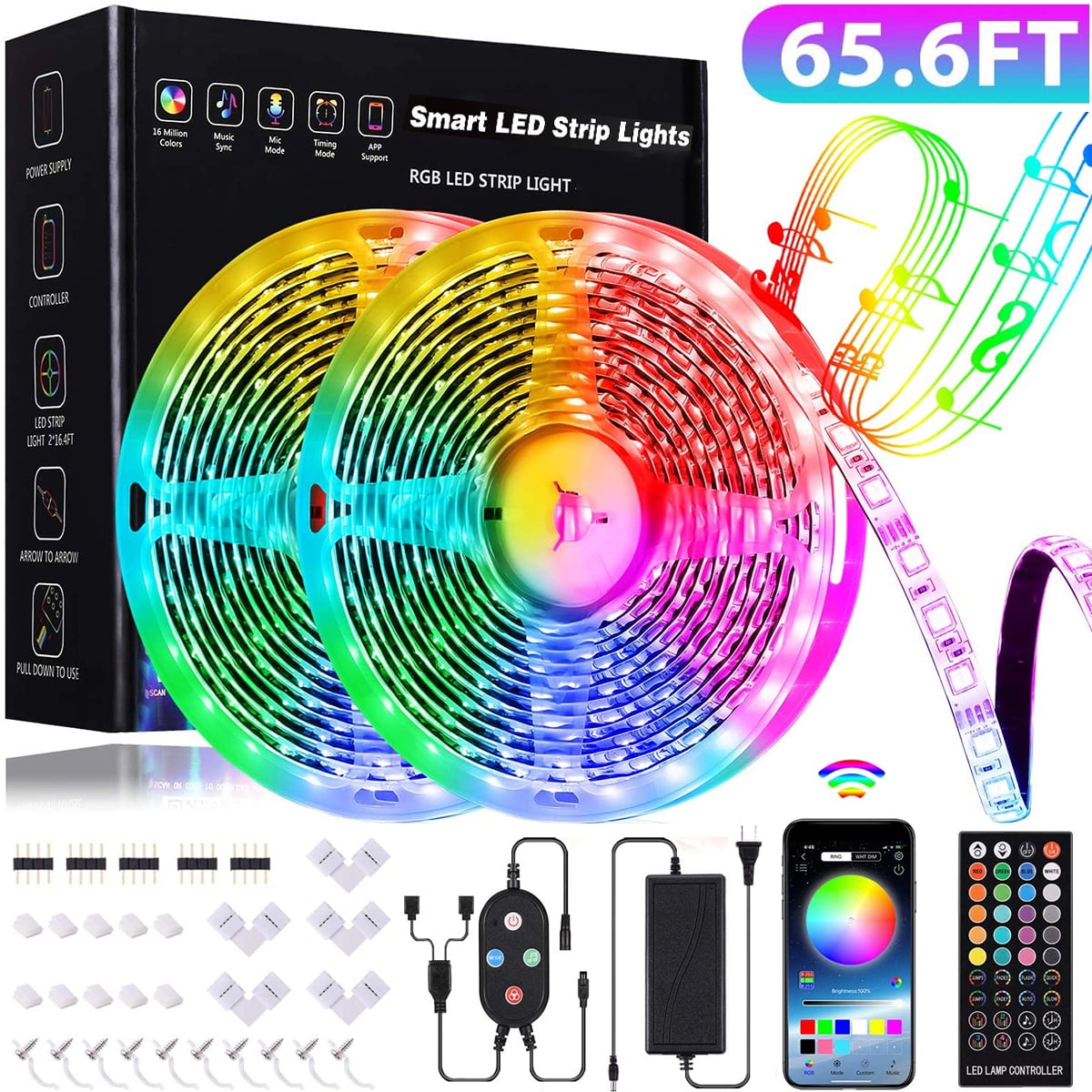 RGB Remote Control LED Light Pack of 4 16 Colour changing modes 21 Key remote