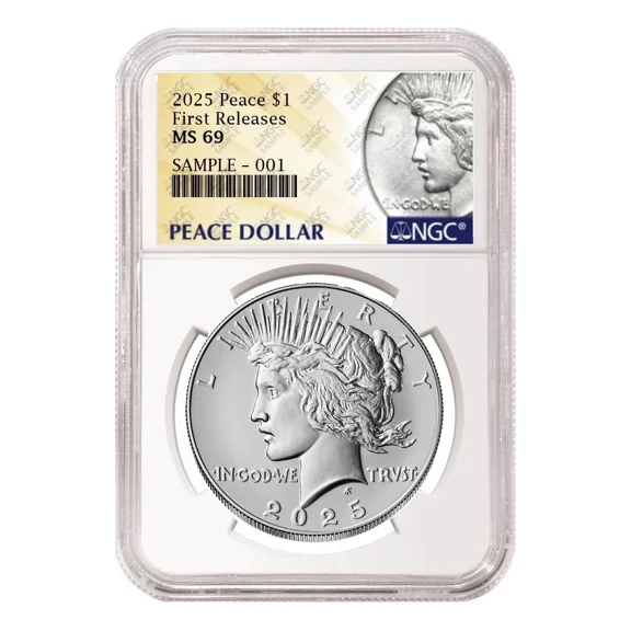 US Mint, 2025 Uncirculated Peace Silver Dollar, NGC MS 69, First Releases, Peace Label