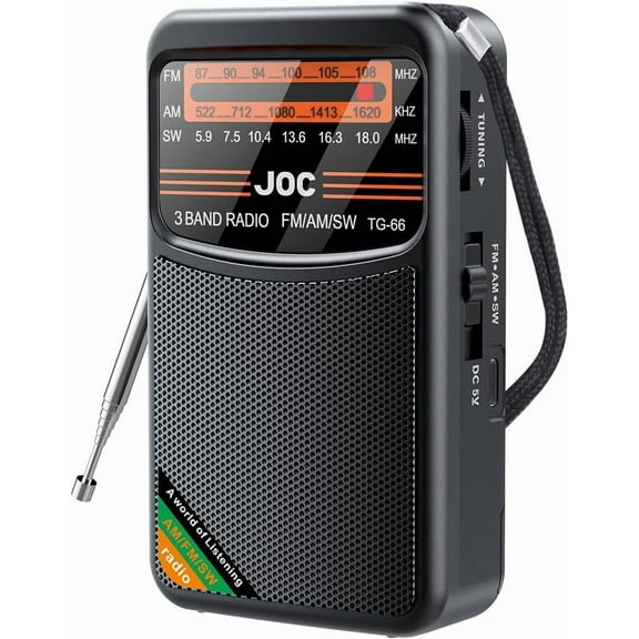 Emergency Pocket Radio with FM/AM/SW, Best Reception, Rechargeable Battery, Portable Design for Indoor Outdoor Emergencies Travel and Gym