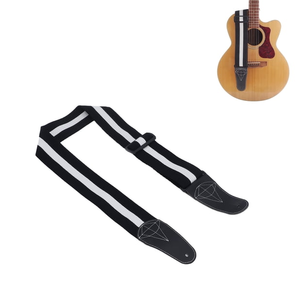 Correa De Guitarra Ajustable De Doble Cara, Cómodo Cinturón De Cuero De Microfibra De Algodón Estirable Para El Bajo Y Las Guitarras Eléctricas