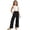 Black, variant on Teen Girls Wide Leg Pants Uniform Dress Pants Cotton Linen Casual Pants For Kids With Stretchy Waistband Pants With Pockets Mint Green 14-15 Years