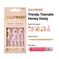 thumbnail image 3 of GoldFinger Trendy Press On Fake Toenail Kit, White Flower Pink Color, Ready to Wear Gel & Manicure Stick, Mini Glue included, Long-Lasting Convenient & Easy to Apply, 3 of 7