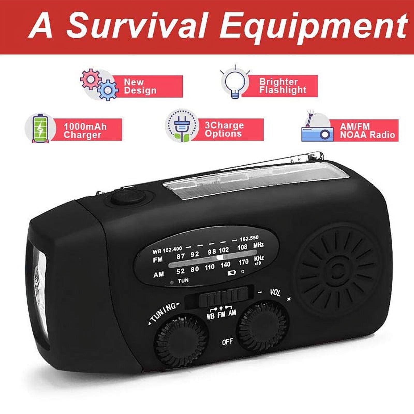 Emergency Solar Radio Hand Crank Weather Radio With Led Flashlight Phone Power Bank Charger
