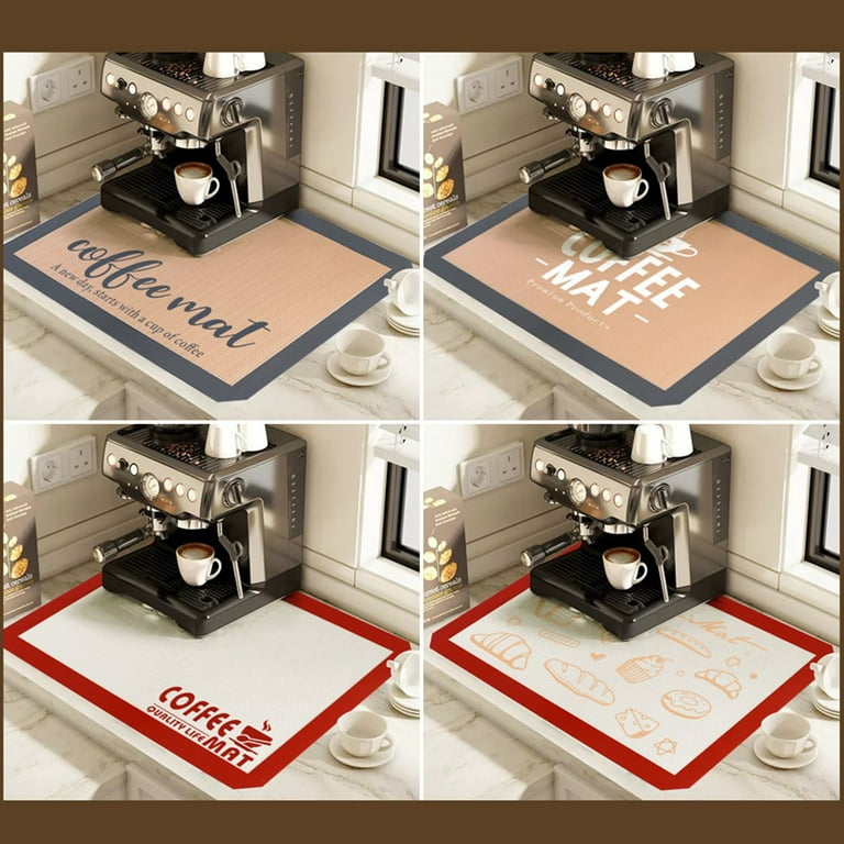 Coffee Mat Silicone Anti-slip Kitchen Draining Mat Coffee Machine Pad  Placemats Drain Pads 