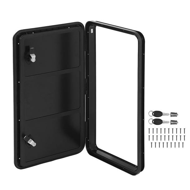RV Baggage Door with Double Lock and Key Square Rounded Corner Access Storage Door for Camper