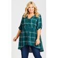 thumbnail image 1 of Avenue Women's Plus Size Pleasant Notched Neck Relaxed Fit Shirt, 1 of 4