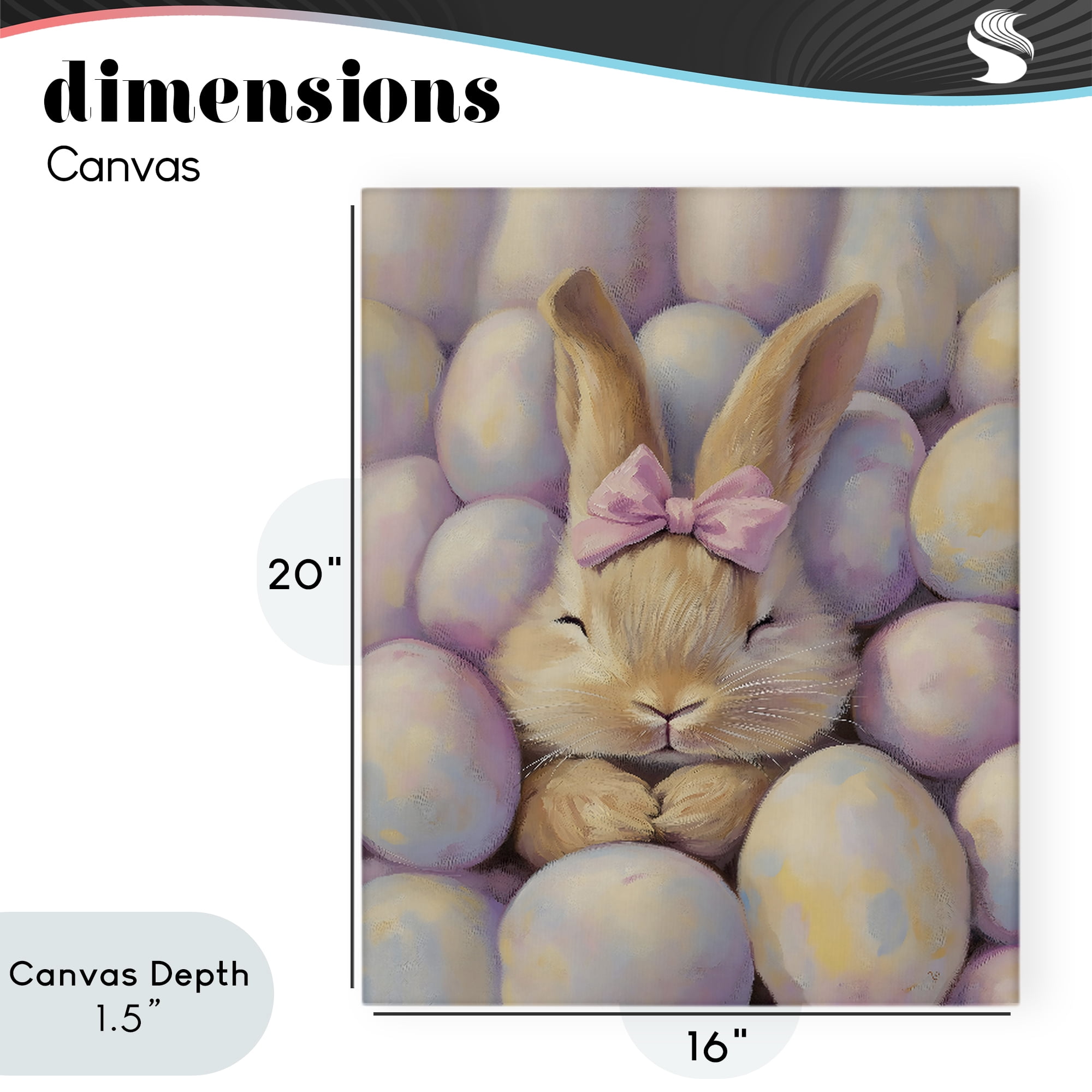 Stupell Industries Easter Bunny Nestled in Eggs Canvas Wall Art, design by The Prints Vibe