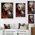 thumbnail image 4 of Designart "Vogue Woman In Vibrant Portrait II" Pop Art Floater Framed Wall Art Prints, 4 of 5