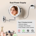 thumbnail image 4 of Espejo de maquillaje IMIKONA 9 montado en la pared 1X/10X con luz de 4000 mAh, 4 of 6