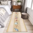 thumbnail image 4 of Runner Rug 2'x6', Yellow Summer Coastal Washable Non-Slip Hallway Runner Rugs, Modern Ocean Waves Starfish Shell Bedside Rugs Floor Mats Carpet Runners for Kitchen Bathroom Laundry Room, 4 of 8
