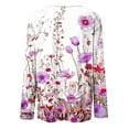 thumbnail image 5 of Aloohaidyvio Long Sleeve Shirts for Women O Neck Basic Tee Floral Print Shirts Blouse Fall Workout Hide Belly Fall Casual Tops, 5 of 5