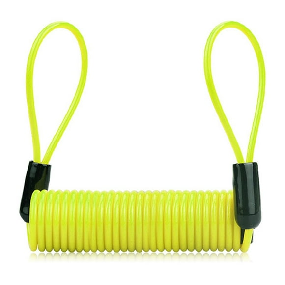 GLFILL Câble à Ressort de Vélo 1,2m Antivol Corde Alarme Disque Verrou Rappel de Sécurité Vélo Protection contre le Vol Moto Portable Jaune