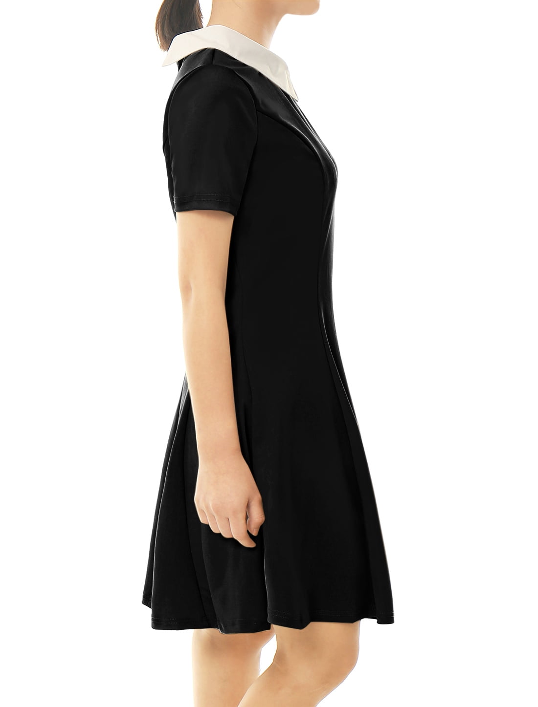 DARING DIVA Halloween Costume Doll Collar Above Knee Flare Dress XS Black