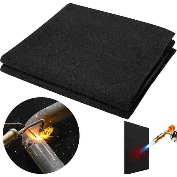 Carbon Felt Welding Blanket Fireproof - Artrylin 12.2 X 12.2in Heat Resistant Fabric 1800°F High Temp Insulation Blanket, Heat Shield Mat for Grill Stove Pit, Welding Pad for Plumbing Brazing,Black
