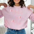 thumbnail image 2 of Pretty in Pink Feminine Coquette Sweatshirt with Bows, 2 of 5