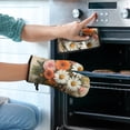 thumbnail image 2 of Vintage Flower Kitchen Oven Mitt and Pot Holder Sets 2 Pcs for Baking, Cooking and Grilling, Heat Resistant Up To 392 °F, 2 of 7