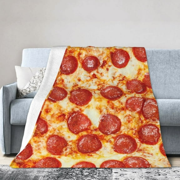 Pizza Blanket Gifts For Kids Adults - Lightweight Throw Blanket For Bedroom Living Room Decor Soft Fuzzy Fleece Cozy Plush Bed Couch 40"X30"