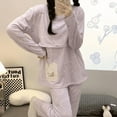 thumbnail image 1 of Ensemble de Pyjama de Maternité et d'Allaitement avec Accès Facile, Coton et Polyester, Imprimé à Contrastes, 1 of 10