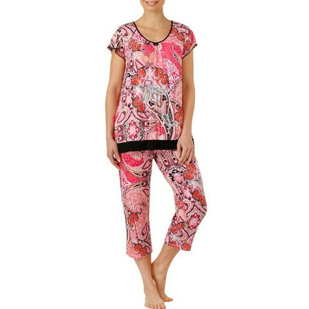 Secret Treasures - Women's and Women's Plus Flutter Sleeve Rayon Spandex Printed 2 Piece