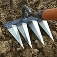 thumbnail image 2 of koolsoo Traditional Weeding Rake Manganese Steel Agricultural Tools Lawn 4 Tooth, 2 of 9