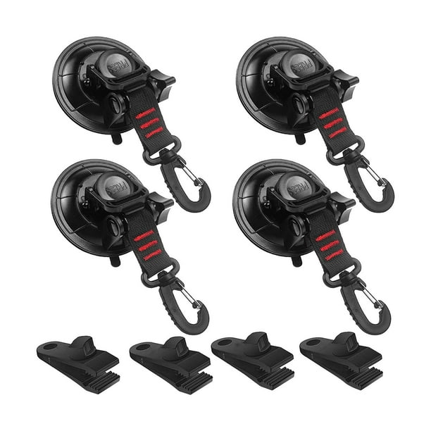 4 piezas de ventosas de anclaje de succión ventosas giratorias multifuncionales con con clips