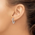 thumbnail image 3 of Auriga 14k White Gold Diamond Oval Hinged Hoop Earrings for Women, 3 of 5