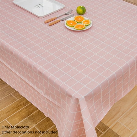 

Happon 1 Pc Pink Gingham Tablecloth 54 × 71 Inches Checkered Table Cloth Plastic Waterproof Tablecover for Outdoor Picnic Birthday Party Holiday Dinner