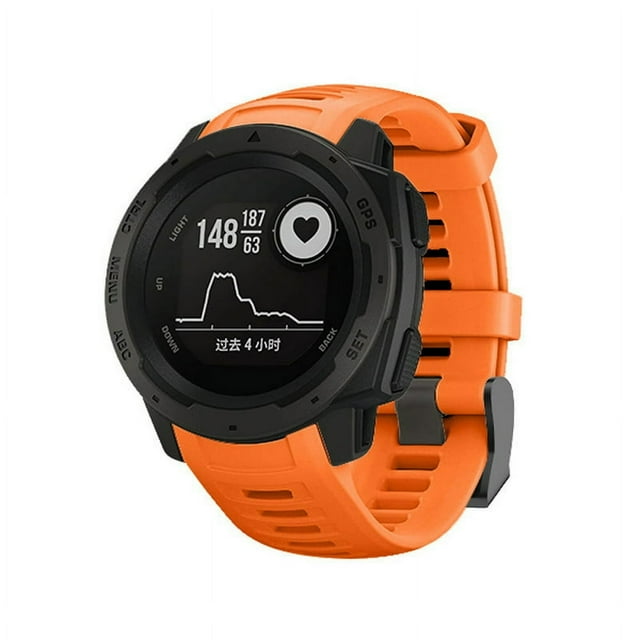 22mm Sports Watch Silicone Band Wristband Strap for Instinct Black