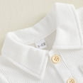 thumbnail image 5 of CAICJ98 Baby Boy Summer Outfits Button Short Sleeve Polo Shirts Romper Casual Shorts Set Infant Newborn Clothes (White,0-3 Months), 5 of 6