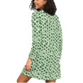 thumbnail image 2 of joogoo St Patrick Checkered Grid Women's Long Sleeve Nightgown Sleepwear XXXL, 2 of 8
