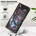 thumbnail image 3 of Compatible with Samsung Galaxy S25 Wallet Case for Women Girls, Garden Flower Pattern Design PU Leather Flip Cover with Card Holder Kickstand Wrist Strap Protective Case, Two Butterflies, 3 of 9