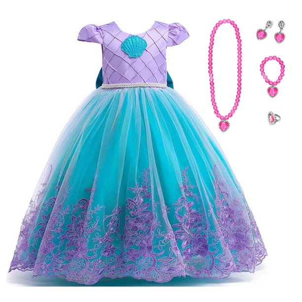 Disney-disfraz de princesa Sirenita Ariel Bowl, vestido de carnaval bordado de lujo, Halloween ix, vestido educativo para niños zhangmengya unisex
