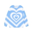 thumbnail image 6 of Fall Loose Tops for Girl Heart Printed Color Contrast Long Sleeve Crew Neck Fashion Casual Pullover Top for Daily Wear Multicolor 04 11-12 Years, 6 of 7