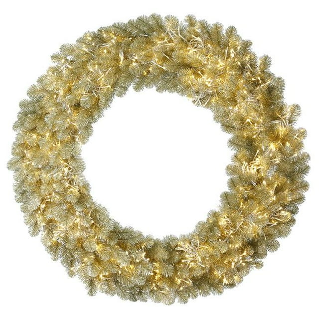 Vickerman G182331LED 30 in. Champagne Wreath with 220 Warm White LED Light