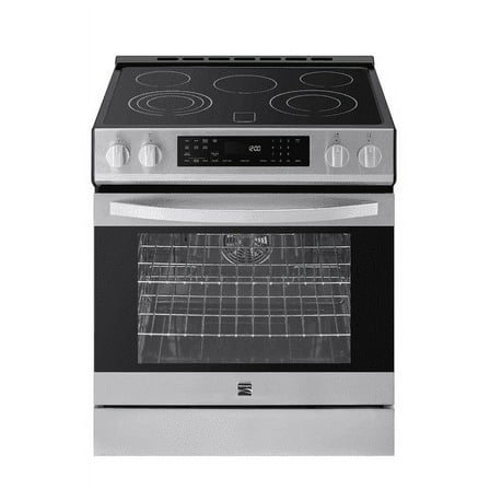 Kenmore 5.6 Cu. Ft. Front-Control 5 Element Electric Range Stove 240 Volts with Dual Ring Elements, Steam Clean, Precision Set Controls