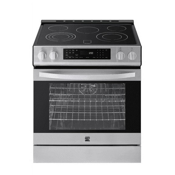 Kenmore 5.6 Cu. Ft. Front-Control 5 Element Electric Range Stove 240 Volts with Dual Ring Elements, Steam Clean, Precision Set Controls