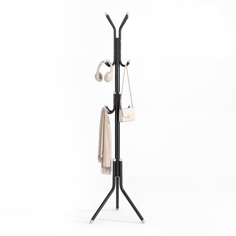 Large Freestanding Metal Coat Rack, Steel Hanger for Jackets, 68.9
