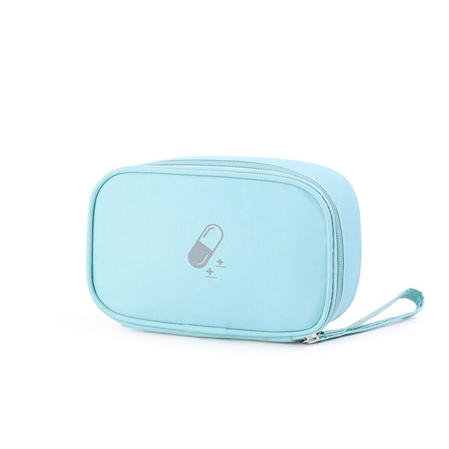 Cateissary Botiquín de telas de emergencia para interiores, caja de primeros auxilios, bolsa de almacenamiento, viaje al aire libre, niños, Almacenamiento y organización del hogar Azul Talla pequeña