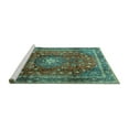 thumbnail image 2 of Ahgly Company Machine Washable Indoor Rectangle Persian Turquoise Blue Traditional Area Rugs, 5' x 7', 2 of 4