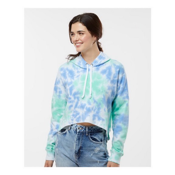 J America 8853JA Ladies Triblend Cropped Hooded Sweatshirt