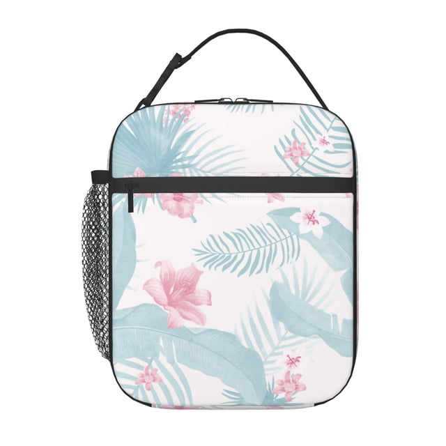 YFYANG Reusable Adult / Children Portable Lunch Bag, Vintage Botanical Floral Patterns Hands-Free Buckle Handle Insulation / Cold Bag for School, Work, Picnics, Travel